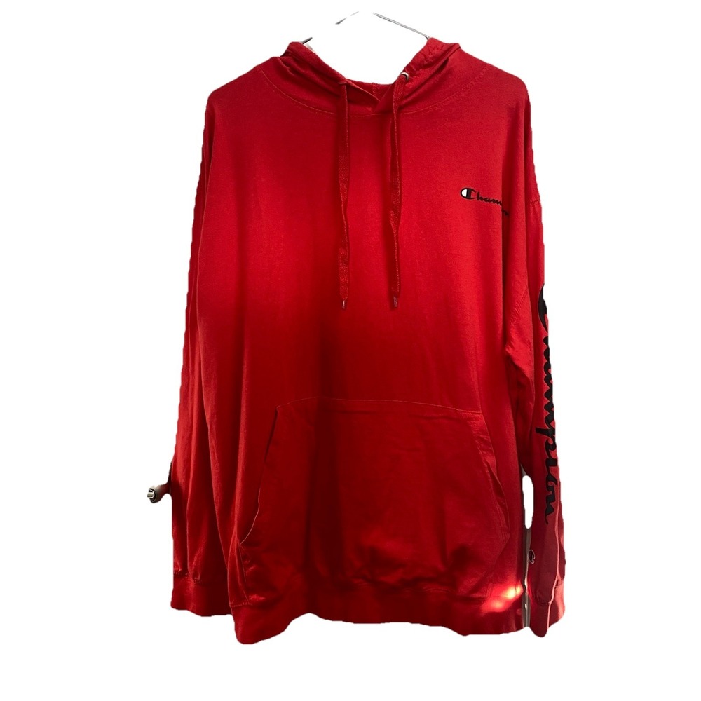 Men's Red Champion Hoodie Sweatshirt lightweight Sz.2XL‎